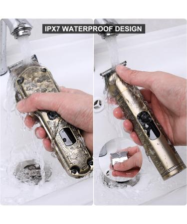 Hatteker Professional Hair Clippers & Beard Trimmer Set | Waterproof Cordless Grooming Kit for Men | T-Blade & Nose Body Hair Trimmer - Buy Online on SooperMarket.com