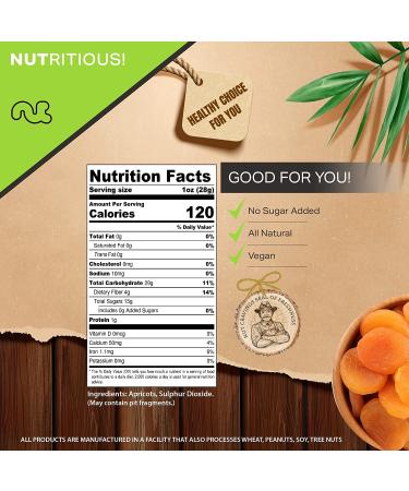 Sun Dried Turkish Apricots - No Sugar Added (16oz) | All Natural Dehydrated Fruit Snack | Vegan & Kosher Certified - Buy Online on SooperMarket.com