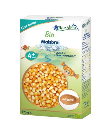 Fleur Alpine Bio Baby porridge Mais - delicious breakfast porridge |Nutritious and gluten -free |Easy preparation |Baby food 4+ months without adding sugar |7 portions of corn 1 piece
