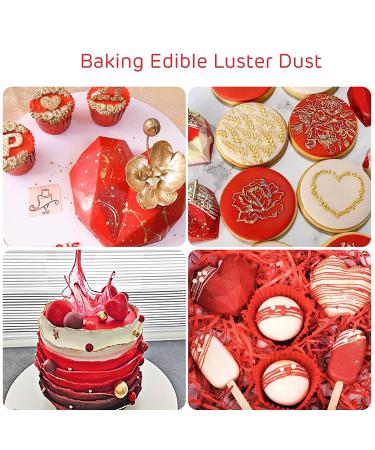 Red Edible Luster Dust 10g - Food Grade Tasteless Dessert Dust for Baking - Cherrysea Food Coloring Powder for Cupcakes, Cake Pops, Fondant, Chocolate, Candy - Buy Online on SooperMarket.com
