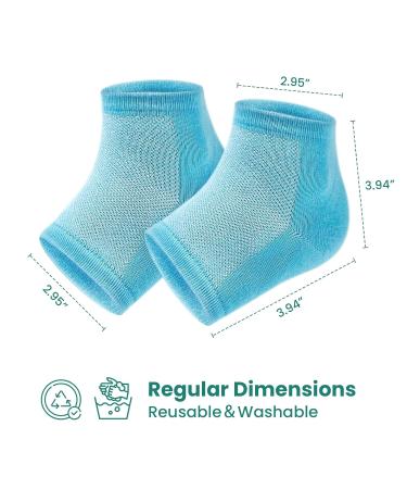 Welnove Moisturizing Heel Socks Aloe Vera Infused Gel for Dry Feet & Cracked Heels 2 Pairs Cotton Foot Care Socks for Men & Women Blue Regular Size - Buy Online on SooperMarket.com