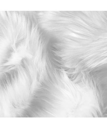 Bianna Creations | Faux Fur Fabric Ultra Soft Deluxe Plush Shaggy Squares | Craft  Sewing  Props  Costumes  Decoration (White  8x8 inches) White 8x8 inches