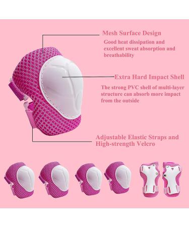 Asslen Kids Bike Helmet Set | Adjustable Toddler Helmet with Knee Elbow Pads | Sports Protective Gear for Boys Girls Ages 3-8 | Pink Star Design - Buy Online on SooperMarket.com