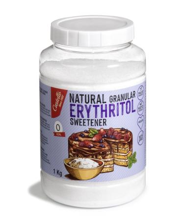 Natural Erythritol Sweetener - Granulated | 10g 7g of sugar | Sugar Substitute - Keto and Paleo - 0 Glycemic - 0 Calories - 0 Net Carbs - Made by corn 100% Non-GMO - Castello since 1907-1 kg