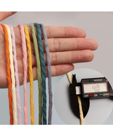 4mm Single Strand Yellow Macrame Cord - 80m Colored Cotton Rope for Wall Hangings, Plant Hangers & Crafts - Buy Online on SooperMarket.com