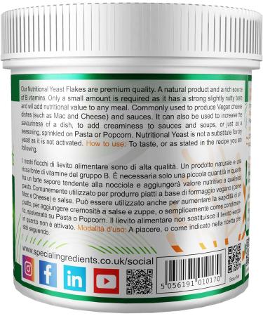 Special Ingredients Nutritional Yeast Flakes 250g - Premium Quality Vegan Friendly Non GMO Gluten Free - Recyclable Container - 250g Pack of 1 - Buy Online on SooperMarket.com