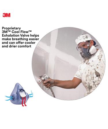 3M 7502 Reusable Respirator Half Facepiece - Medium Size | Compatible with Bayonet Cartridges/Filters for Gases, Vapors, and Dust - Buy Online on SooperMarket.com