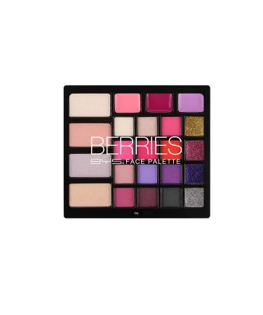 BYS Berries Face Palette - Eyeshadows Lip Gloss Contour Highlighter Collection Kit - Complete All-day Beauty Set