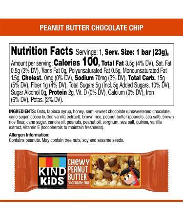 KIND Kids Granola Chewy Bar Variety Pack Gluten Free - Chocolate & Peanut Butter Chocolate Chip, 20-0.81 Oz Bars, 4 Packs, 80 Bars Total - Buy Online on SooperMarket.com