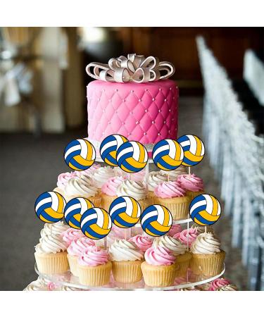 Rsstarxi 40 Pack Volleyball Cupcake Toppers Sports Ball Volleyball Game Player Cupcake Toothpicks Baby Shower Cake Decorations for Volleyball Game Theme Sports Kids Birthday Party Decorations Design 1 Volleyball - Buy Online on SooperMarket.com