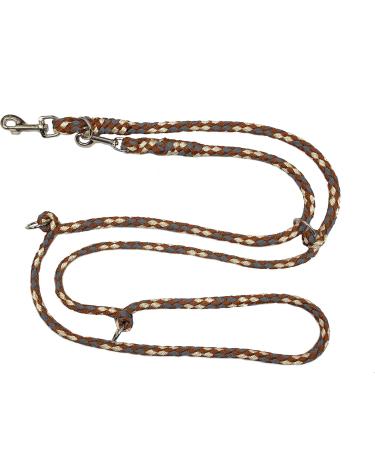 Adjustable Dog Exercise Line for Large Dogs up to 80kg - Durable Double Linen 2.40m to 5m 4-Fold Adjustable in Country Brown-Gray Beige - Buy Online on SooperMarket.com