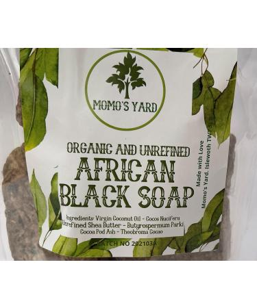 Black Soap Handmade Organic Authentic Raw African made from all natural ingredients - Organic Coconut Oil Cocoa Pod Ash and Organic Shea Butter by Momo's Yard 1kg - Buy Online on SooperMarket.com
