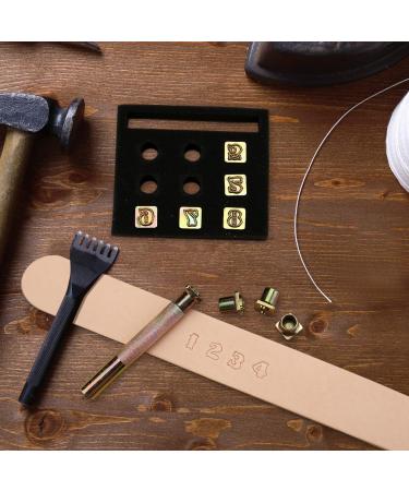 Yoption 10 Piece Leather Stamping Tool Set with Number 0-8 Stamps 13mm + Stamping Handle - Ideal for Leather Craft - Buy Online on SooperMarket.com
