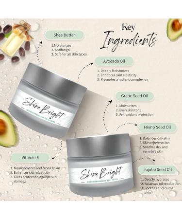 Shine Bright Microdermabrasion Facial Scrub - Exfoliating Face Scrub for All Skin Types Brighten Skin - 2 Pack - International Shipping Available - Buy Online on SooperMarket.com
