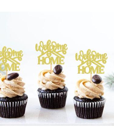 Cyodoos 24 Pcs Sweet Home Cupcake Toppers Glitter Welcome home Cupcake Picks Housewarming Cupcake Toppers New Home Theme Party Cake Decorations Supplies Golden Golden1 - Buy Online on SooperMarket.com