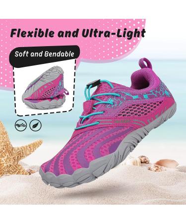 SAGUARO Kids Water Shoes - Quick Dry Aqua Athletic Sneakers for Boys and Girls (Toddler/Little/Big Kid) - Size 12.5 Little Kid - Purple/Stripe - Buy Online on SooperMarket.com