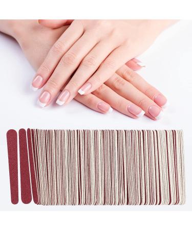 JSRQT 100 Pieces Nail File Set Cushioned Emery Boards Double Sided Acrylic Nail File Mini Nail Files Bulk for Women Girls Nail Filer Nail File Buffer Set Manicure Tool for Natural Acrylic Fake Nails - Buy Online on SooperMarket.com
