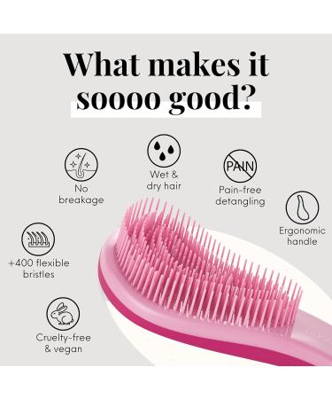 Detangle Hair Brush for Curly, Straight, Thick, or Natural Hair - Gentle Detangling Hairbrush for Kids, Women & Toddlers - Flexible Bristles - Lily England - Pink - Buy Online on SooperMarket.com