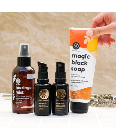 True Moringa Magic African Black Soap & Shea Butter - Organic Detox Face Wash 100% Natural Moisturizing Cleanser 4 fl oz - Buy Online on SooperMarket.com