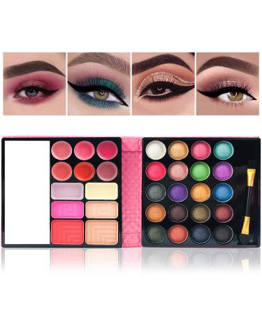 Beauty Book All in One Makeup Kit - 32 Colors Palette, Lip Gloss, Blush, Powder, Concealer, Mirror & Brush - Professional Makeup Set Gift for Women, Girls, Beginners, and Teens (Pink) - Buy Online on SooperMarket.com