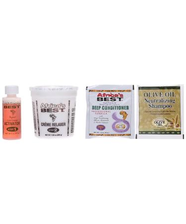 Africa's Best No-Lye Relaxer Kit - Dual Conditioning | Herbal Intensive | Superior Straightening & Nourishment - Buy Online on SooperMarket.com