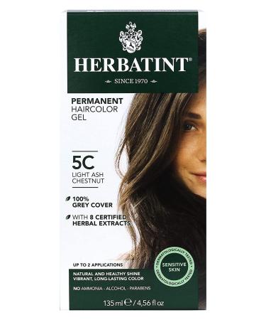 Herbatint 5C Light Ash Chestnut Permanent Haircolor Gel - 4.56 fl oz (135 ml) | Vegan & Ammonia-Free Hair Dye - Buy Online on SooperMarket.com