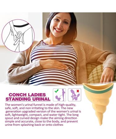 Female Urination Device - 1/2 Female Urinal Reusable Women Pee Funnel Portable Conch Ladies Standing Urinal Soft Conch Type Women Standing up to Pee Funnel Camping Hygiene Sanitation Products yellow - Buy Online on SooperMarket.com