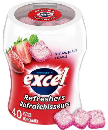 EXCEL Refreshers Strawberry Flavoured Sugar Free Chewing Gum 40 Pieces 6 Bottles Strawberry 40 count (Pack of 6) - Buy Online on SooperMarket.com