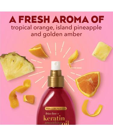 OGX Frizz-Free + Keratin Smoothing Oil Miracle Gloss Spray 5 in 1 De-frizz & Shiny Hair Argan Oil - Buy Online on SooperMarket.com