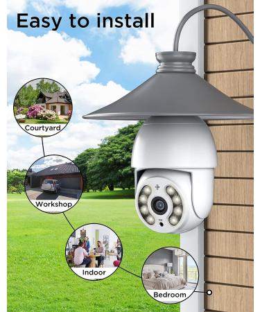 DocSmart 2K Outdoor Wireless Light Bulb Security Camera with 360Pan/Tilt, Color Night Vision and Siren Alarm - IP65 Home Security Camera with Auto Tracking and Two-Way Audio 2.4GHz - Buy Online on SooperMarket.com