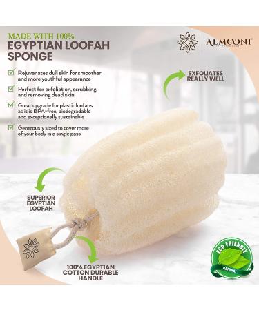 Natural Egyptian Shower Loofah Sponge Body Scrubber - 3 Count (1 Pack) - Buy Online on SooperMarket.com