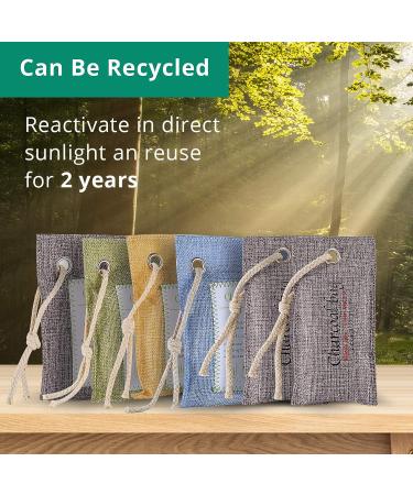 Bamboo Charcoal Air Purifying Bag - Odor Absorber & Freshener for Home, Closet, Car - Activated Charcoal Natural Air Purifier - Pet Friendly Odor Eliminator - Buy Online on SooperMarket.com