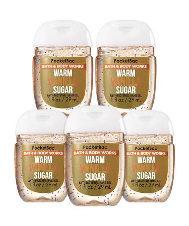 Bath and Body Works Pocketbac Hand Sanitizers Warm Vanilla Sugar 5 Pack bundle. 1 Oz