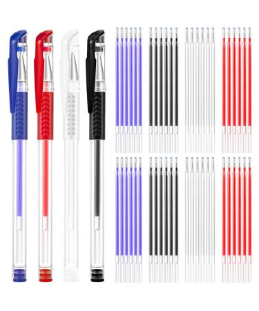 Outus 8 Pieces Heat Erase Pens Fabric Marking Pens Heat Erasable Pens with 56 Pieces Refills for Quilting  Sewing  DIY Dressmaking