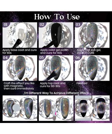 MIZHSE Universal Reflective Rainbow Cat Eye Gel Nail Polish | 10ml Holographic 9D Laser Manicure for Stunning Nail Art Salon - Buy Online on SooperMarket.com