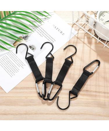 4 Pieces Baseball Fence Hooks with Nylon Safety Buckles - Multifunctional Metal Hooks for Hanging Water Cup, Backpack - Ideal for Softball and Outdoor Sports Equipment - Black - Buy Online on SooperMarket.com