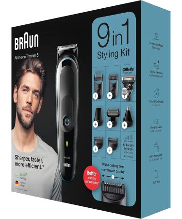 Brown 9-in-1 Multi-Grooming Kit | MGK5380 Beard Trimmer & Hair Clipper for Men | 7 Attachments for Face Head & Body Hair Removal - Buy Online on SooperMarket.com