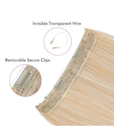 REECHO Invisible Wire Hair Extensions | Adjustable Size Secret Hairpiece for Women | 24 Inch Light Blonde | Removable Clips | Pack of 1 - Buy Online on SooperMarket.com