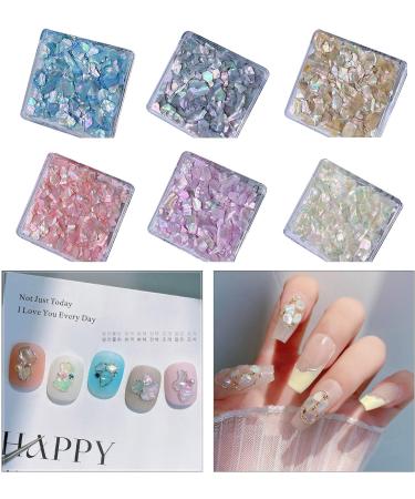 Irregular Shell Slices Nail Supplies Colorful Shell Nail Art Slices 3D Nail Art Flakes For Manicure Decoration DIY Nail Art Shells sea blue - Buy Online on SooperMarket.com
