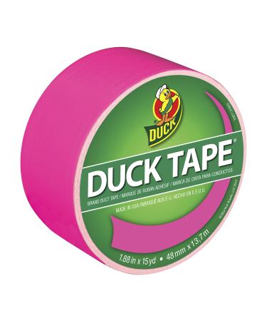 Duck Brand 1265016 Color Duct Tape, Neon Pink, 1.88 Inches x 15 Yards, Single Roll Neon Pink Single Roll