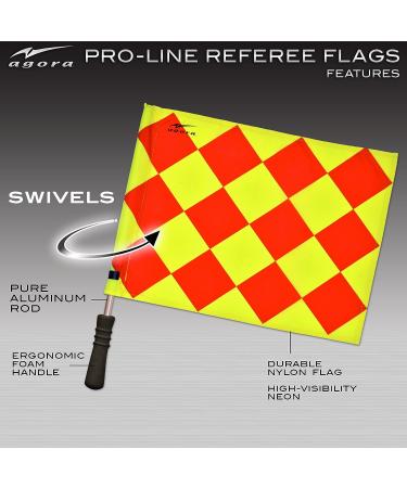 AGORA Pro Line Duo Premium Rotating Soccer Referee Flags with Case - Red/Yellow - Buy Online on SooperMarket.com