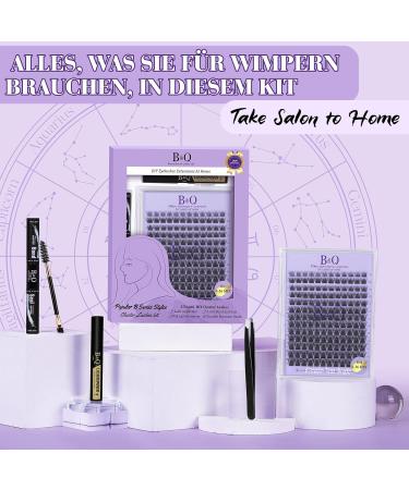 Premium 156 PCS Lash Extension Set - Individual Eyelashes Adhesive Mascara Brush & Applicators for DIY Extensions (B01 Kit) - Buy Online on SooperMarket.com