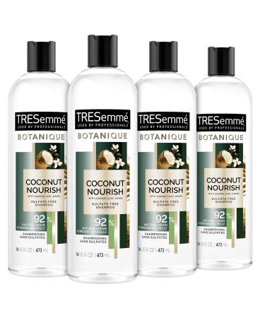 TRESemm Botanique Shampoo for Dry Frizzy Hair Botanique Coconut Nourish 92% Derived Natural Materials with Professional Performance for dry hair 16 Fl Oz (Pack of 4)