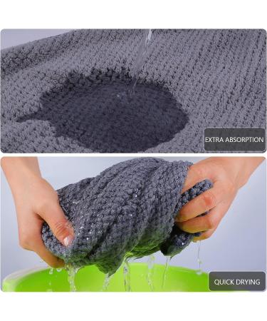 Super Absorbent Microfiber Hair Towel Wrap for Women - Quick Dry Turban for Wet Curly Long Thick Hair - Anti Frizz & Hands-Free Drying Towel (Grey) - Buy Online on SooperMarket.com