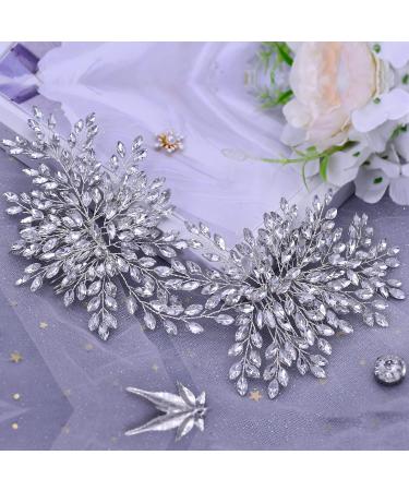 Azaleas Silver Wedding Hair Comb | Bridal Rhinestone Headband & Crystal Hair Accessories for Bridesmaids - Buy Online on SooperMarket.com