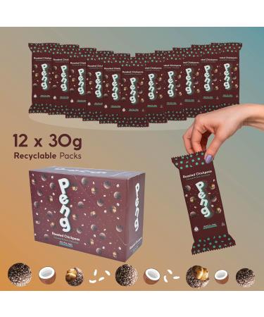 Peng Roasted Chickpeas Snack (12 x 30g) - Healthy High Protein Plant-Based Double Roasted Chickpeas Snack (Coconut & Dark Chocolate) - Buy Online on SooperMarket.com