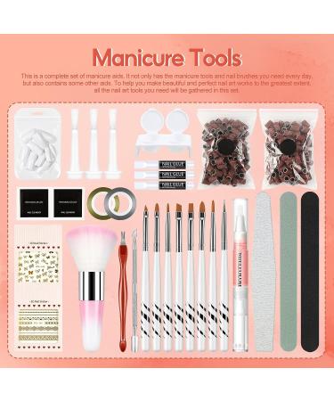 Dipping Powder Nail Kit Starter with Nail Drill - 6 Color Set with Glitter and Essential Liquid, Manicure Tools Gift for Women - Buy Online on SooperMarket.com