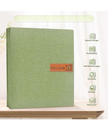 Popotop Large Self-Adhesive Photo Album - 40 Pages, DIY Scrapbook for Mom, Family, Baby & Wedding - Includes Metal Pen & Plastic Board - 11.5 x 10.6 - Grass Green - Buy Online on SooperMarket.com