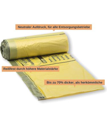 Extra Strong Yellow Recycling Bags with Drawstring - 90L 22 Thick 40 Rolls (40 Bags) - Eco-Friendly Waste Collection - Buy Online on SooperMarket.com