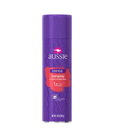Aussie Mega Hair Spray  Flexible Hold  14 oz Mega Spray 14 Oz